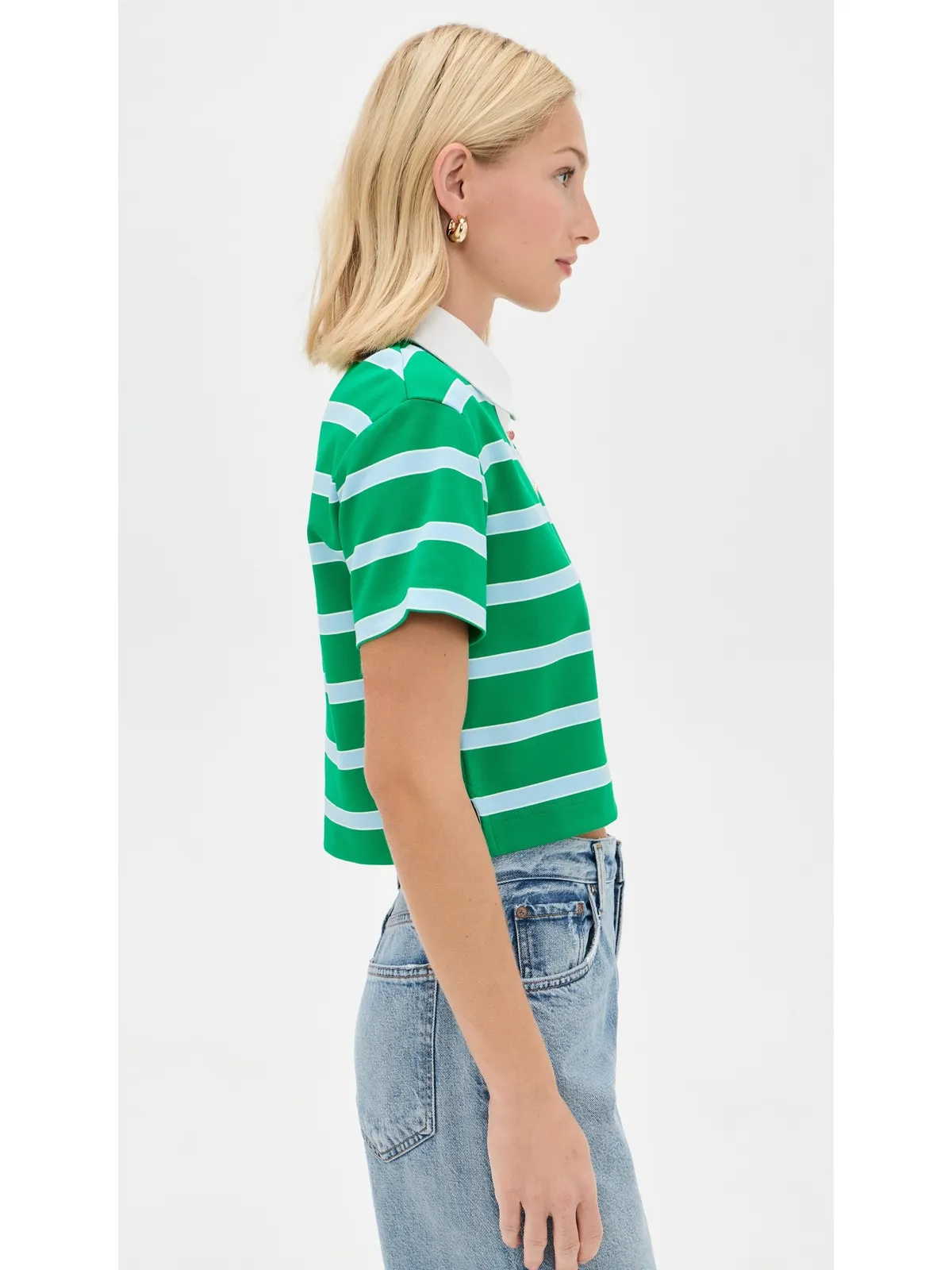 ALICE + OLIVIA Lyle 半袖ラグビーポロトップ - 画像4