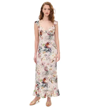 ALICE + OLIVIA Gemma Ruffle Dress Sweet Peony - サムネイル1