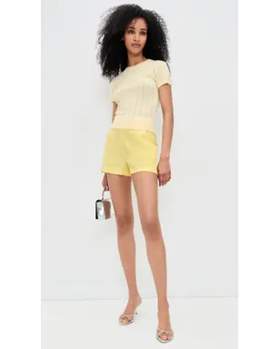 ALICE + OLIVIA Donaldハイライズショーツ ベージュ - サムネイル5