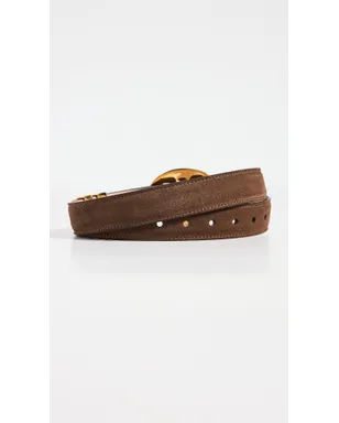 Altuzarra ビンテージ真鍮バックル ベルト（チョコレート） - サムネイル4