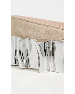 Altuzarra カプチーノ色のオーガニックバックルベルト - サムネイル5