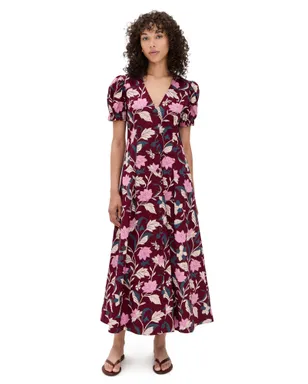 Apiece Apart Dia マキシドレス Essa Floral Merlot - サムネイル1