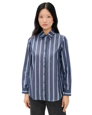 Apiece Apart Sodi Wrap Button Up Indigo Stripe - サムネイル1