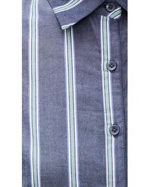 Apiece Apart Sodi Wrap Button Up Indigo Stripe - サムネイル6