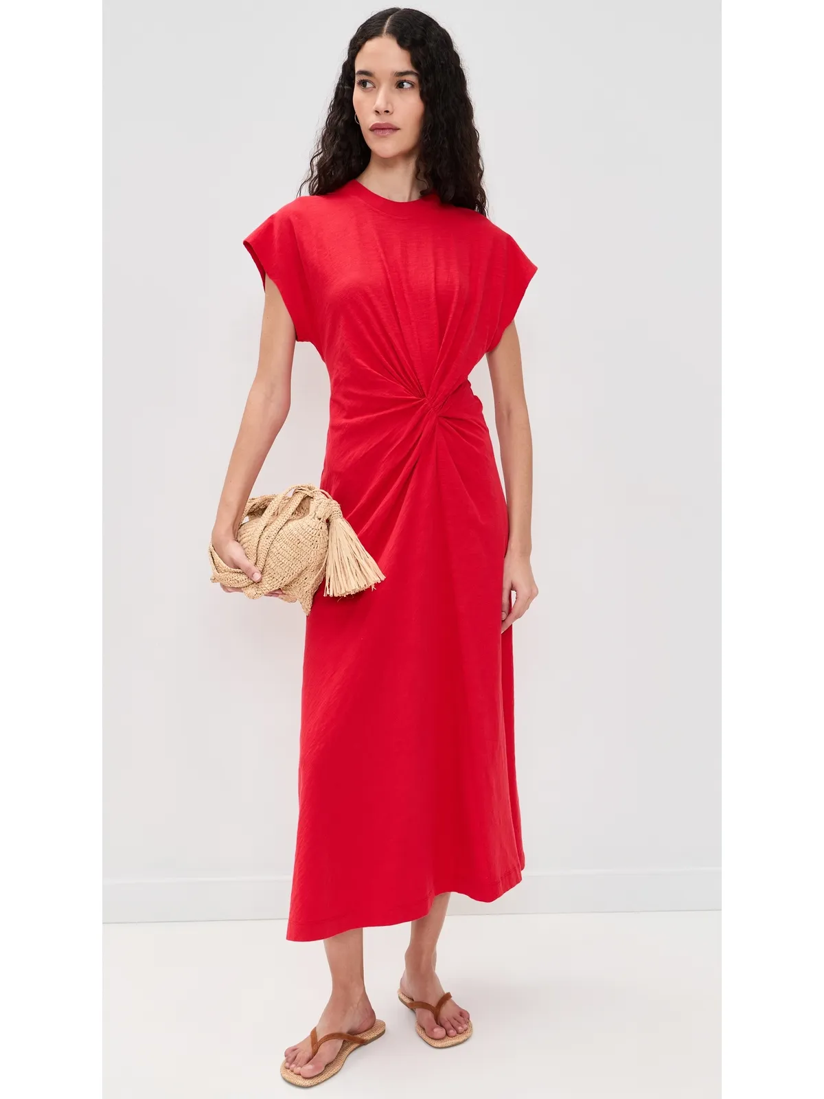 Apiece Apart Volta Twist Dress Samba Red - 画像5