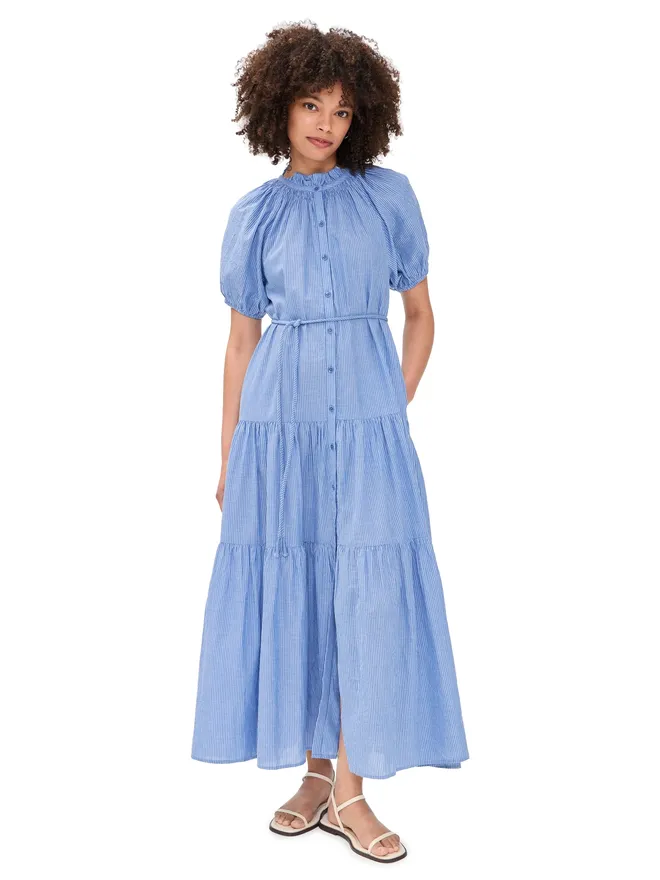 Apiece Apart Apiece Apart マッツァ マキシドレス ミクロストライプ ブルー＆クリームの商品画像