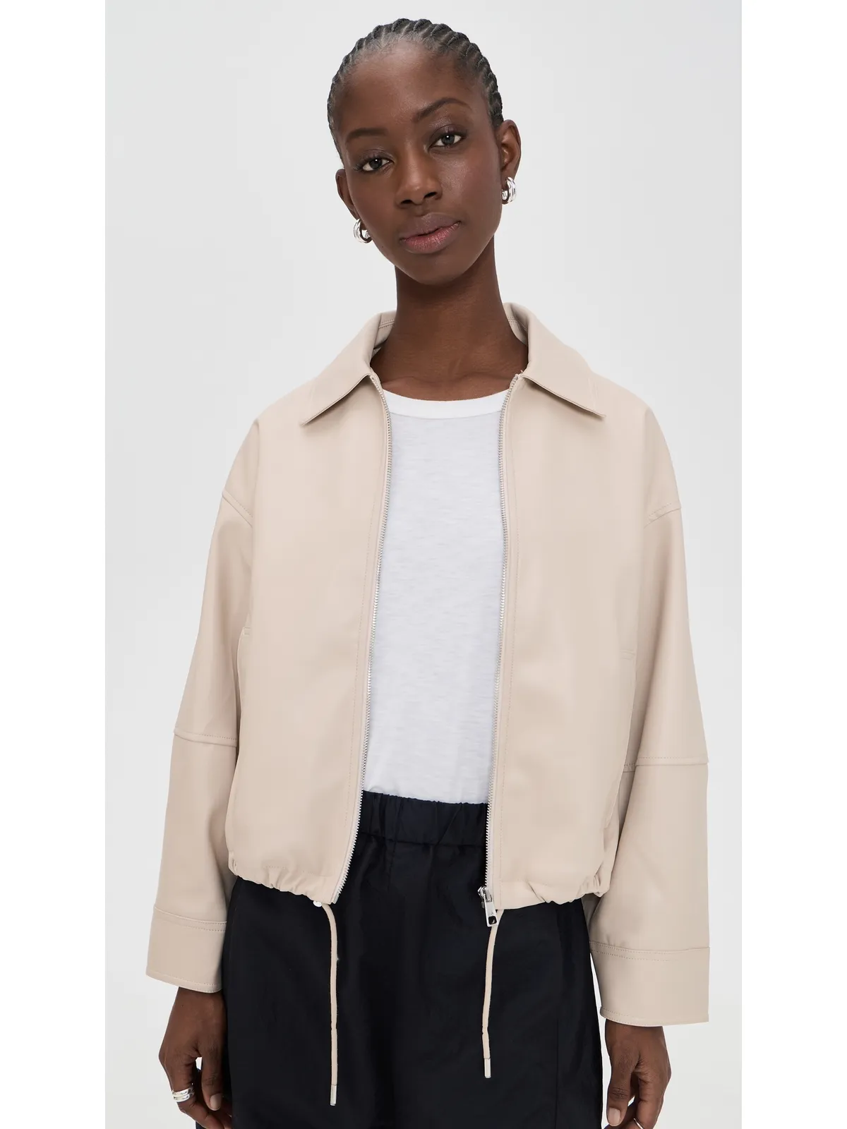 Apparis Ada Sans Faux Leather Jacket Latte M - 画像2