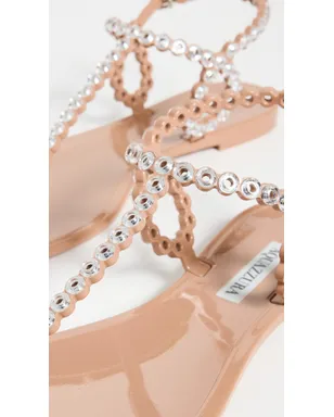 Aquazzura オールモスト・ベアー クリスタルジェリー・サンダル パウダーピンク - サムネイル6
