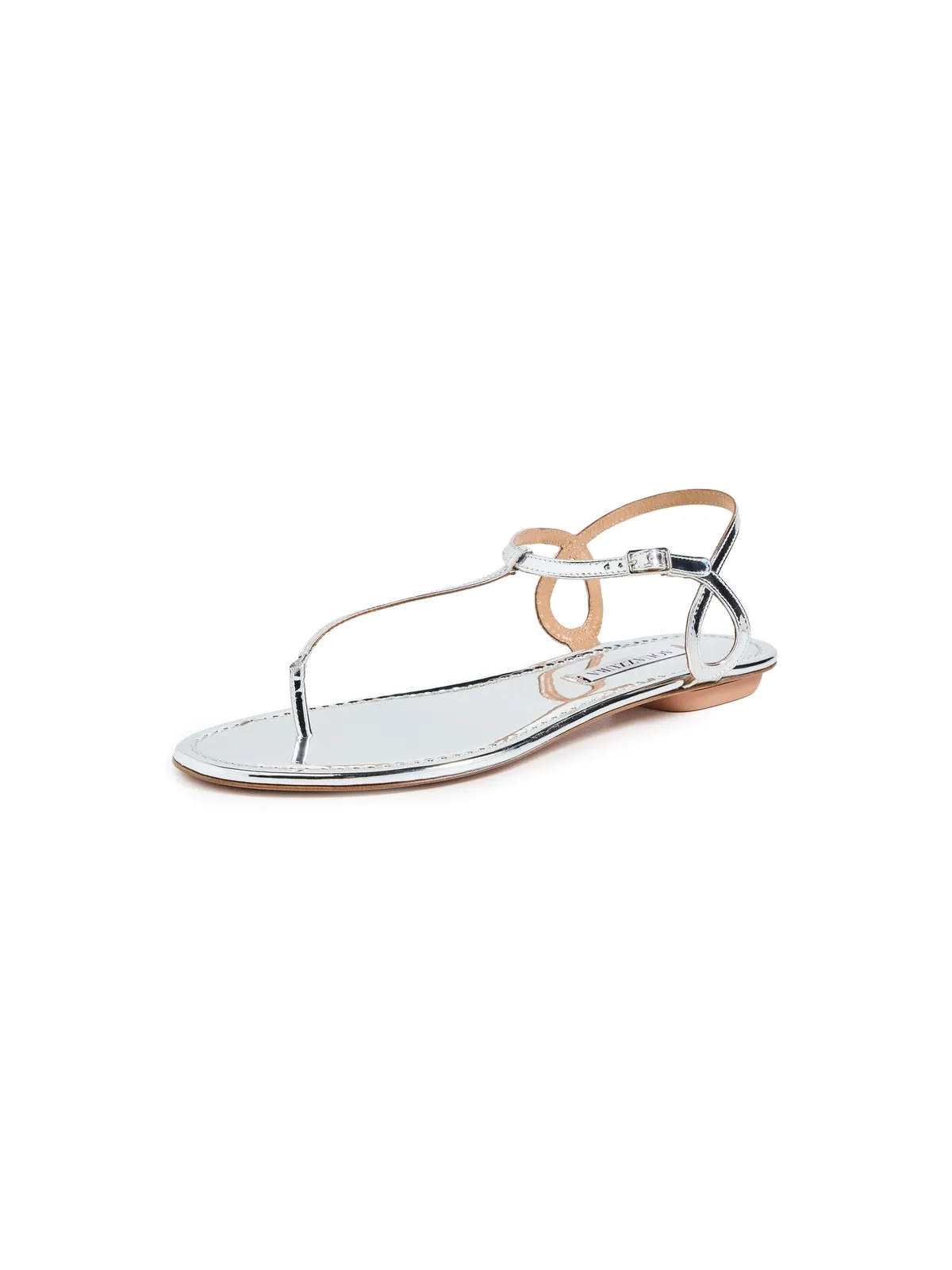 Aquazzura オールモスト・ベア・サンダル・フラット（シルバー） - 画像1