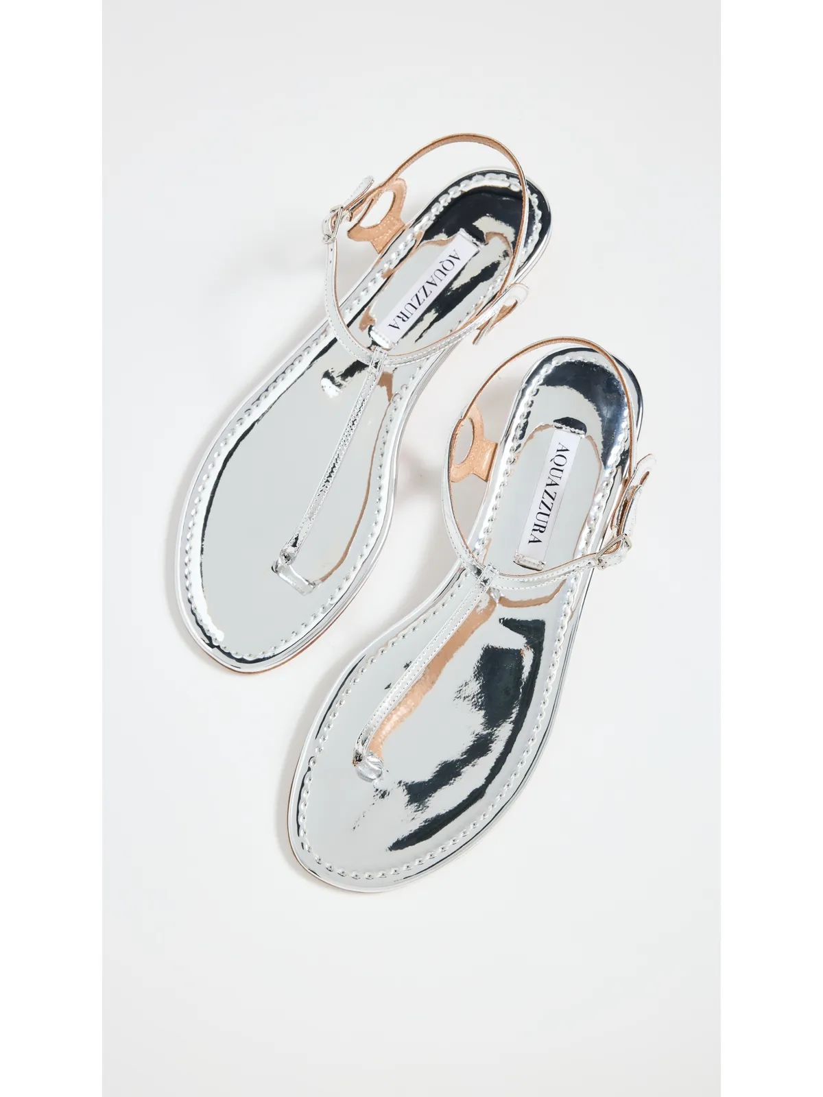 Aquazzura オールモスト・ベア・サンダル・フラット（シルバー） - 画像6