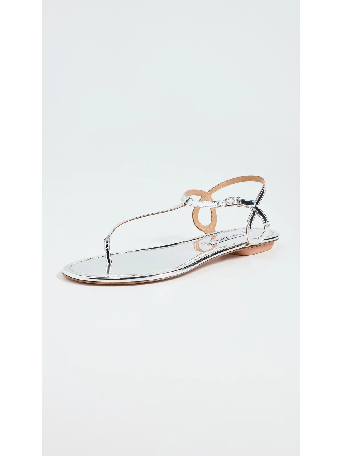 Aquazzura オールモスト・ベア・サンダル・フラット（シルバー） - 画像2