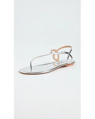 Aquazzura オールモスト・ベア・サンダル・フラット（シルバー） - サムネイル2