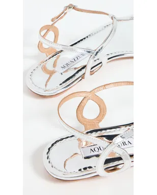 Aquazzura オールモスト・ベア・サンダル・フラット（シルバー） - サムネイル4