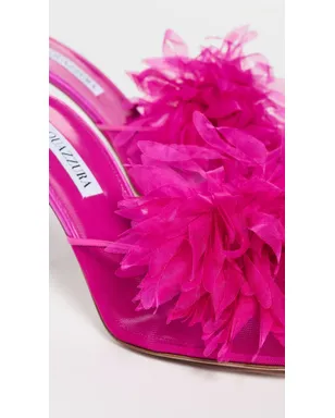 Aquazzura ポーム ミュール 85 アザレア ピンク - サムネイル6