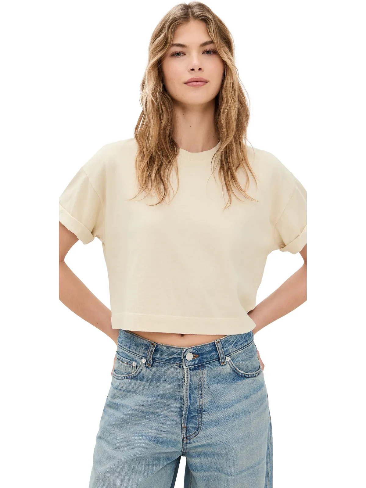 ASKK NY エクリュ カフ付きTシャツ - 画像1