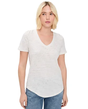 ATM Anthony Thomas Melillo スラブジャージー クラシックVネックTシャツ Seashell/Silver - サムネイル1