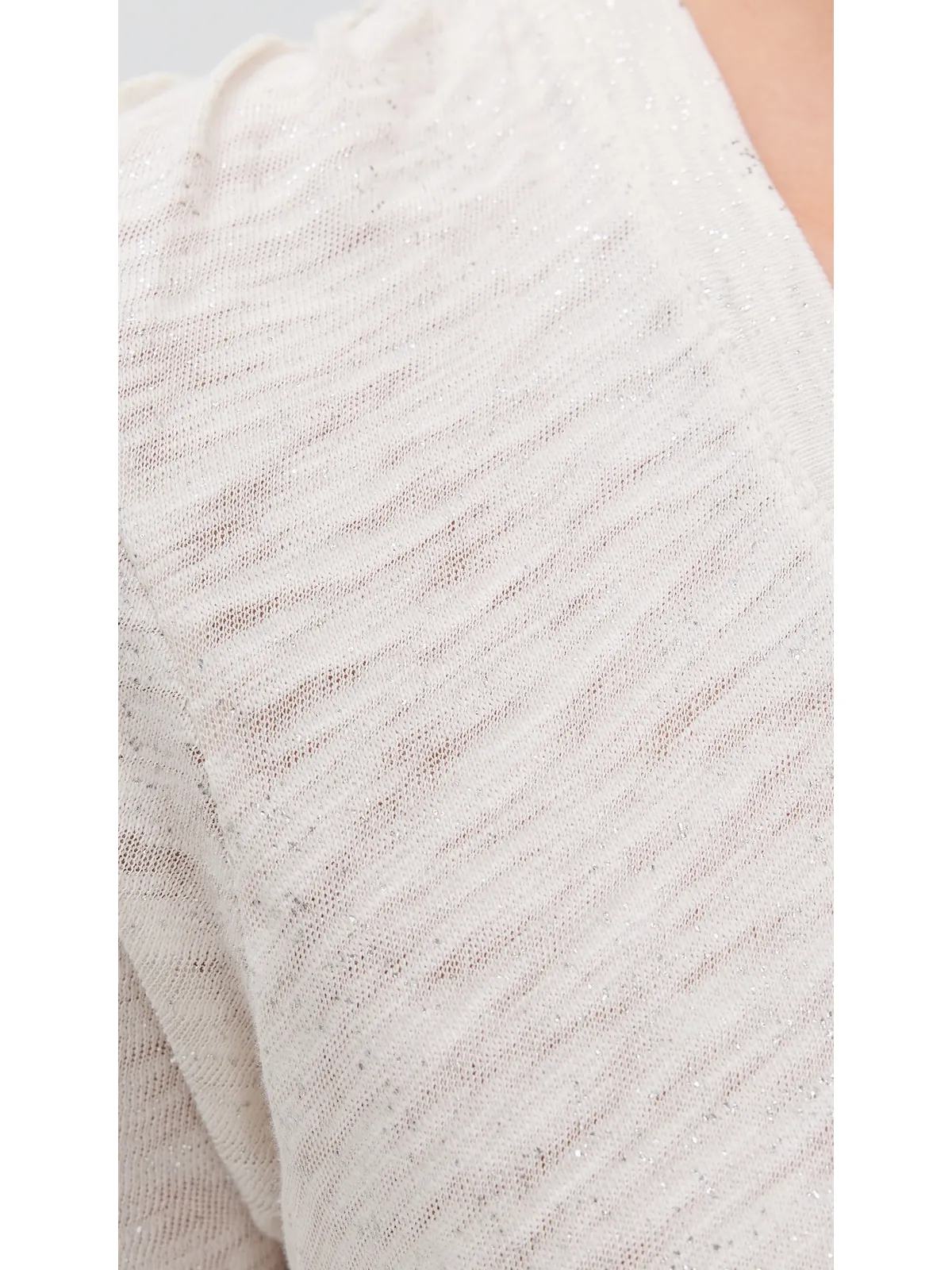 ATM Anthony Thomas Melillo スラブジャージー クラシックVネックTシャツ Seashell/Silver - 画像6