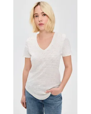 ATM Anthony Thomas Melillo スラブジャージー クラシックVネックTシャツ Seashell/Silver - サムネイル2