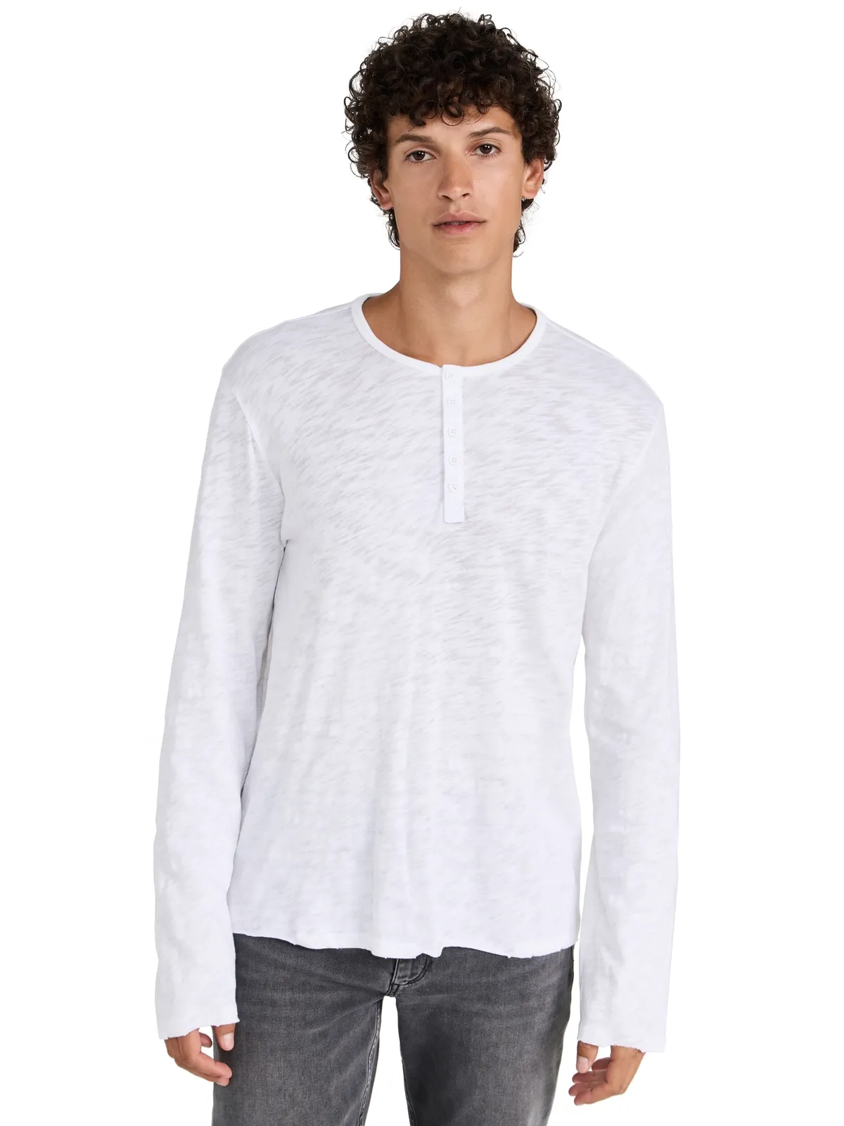 ATM Anthony Thomas Melillo Destroyed Wash Henley - 画像1