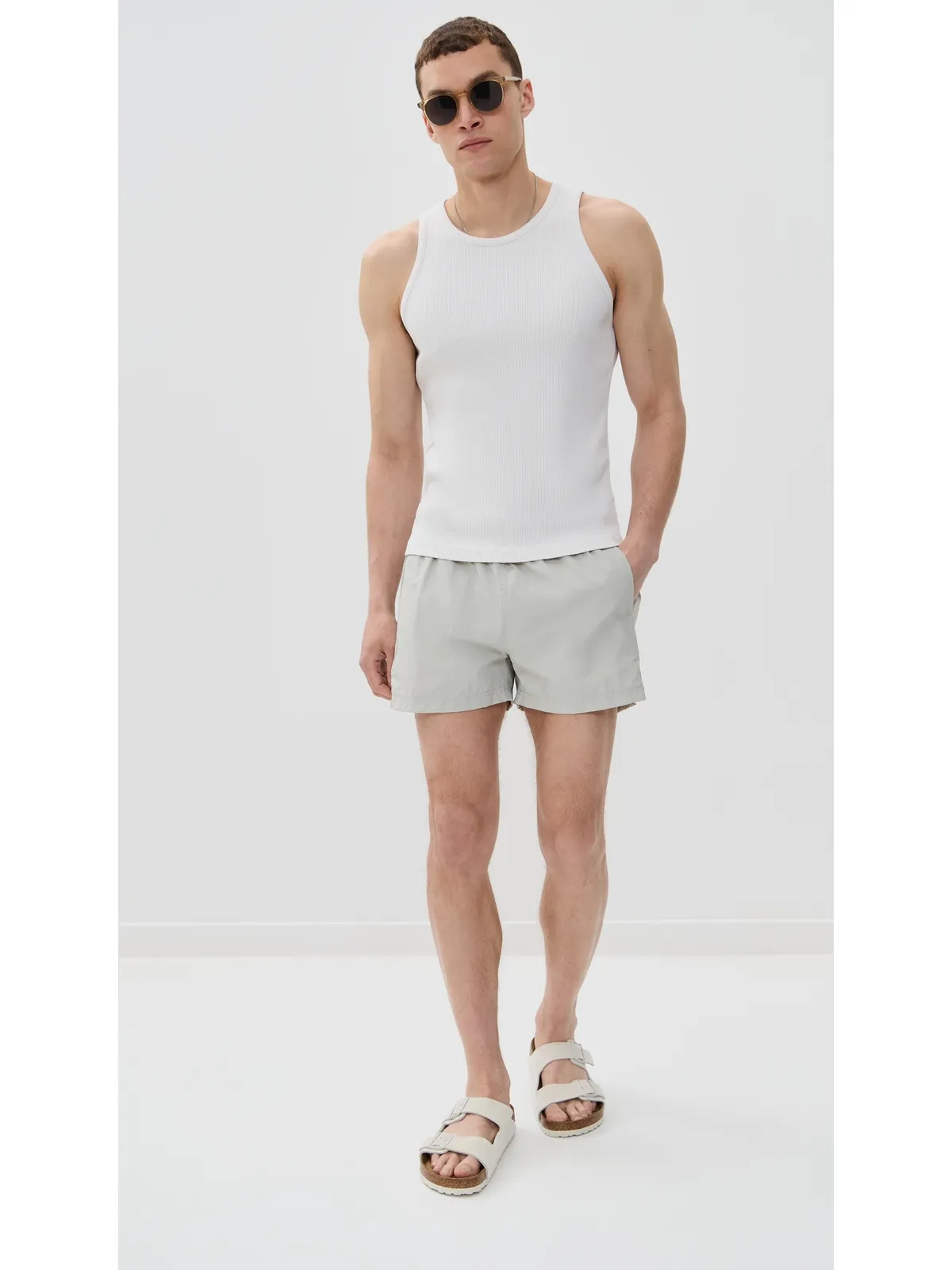 AUTO-REPLY Solid Sebastian Swim Trunks Fog - 画像5