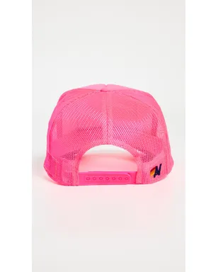Aviator Nation ロゴレインボー ヴィンテージ ローライズ トラッカーハット ネオンピンク - サムネイル4