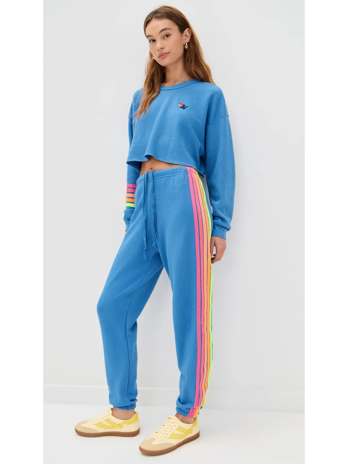 Aviator Nation ラグビーステッチ・クロップド・クルー・スウェットシャツ - 画像5