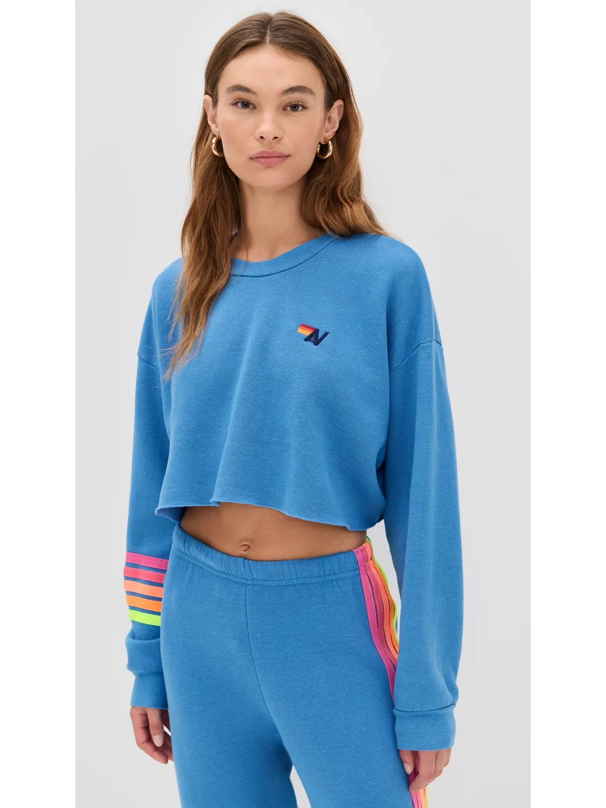 Aviator Nation ラグビーステッチ・クロップド・クルー・スウェットシャツ - 画像2