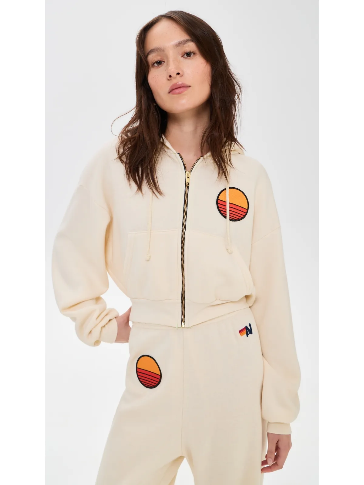 Aviator Nation サンセットパッチ リラックスフィット クロップドパーカー - 画像2