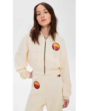 Aviator Nation サンセットパッチ リラックスフィット クロップドパーカー - サムネイル2