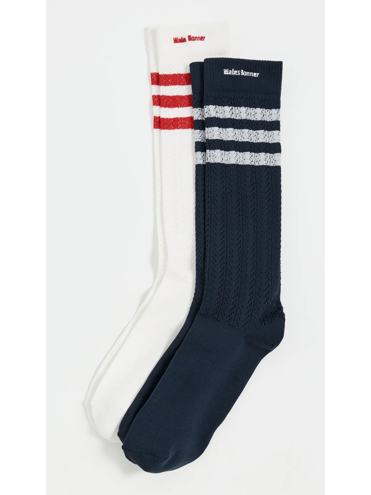 Adidas x Wales Bonner 2パックソックス チョークホワイト/ナイトネイビー - 画像2