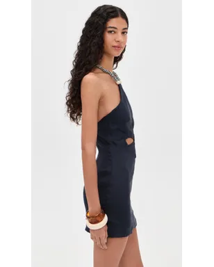 Azulu Drea Linen Dress Navy M - サムネイル4