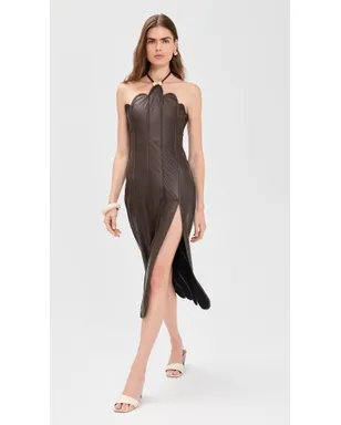 Azulu レオノール フェイクレザー ドレス エスプレッソ - サムネイル5