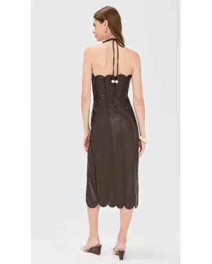 Azulu レオノール フェイクレザー ドレス エスプレッソ - サムネイル3