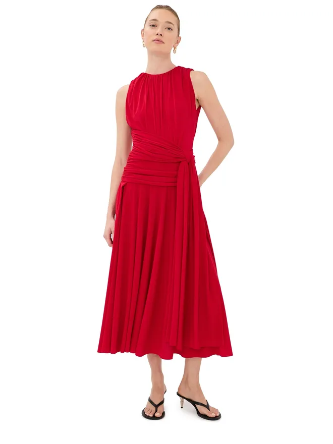 Brandon Maxwell Brandon Maxwell Isadora ノットディテール ドレープ マキシドレスの商品画像