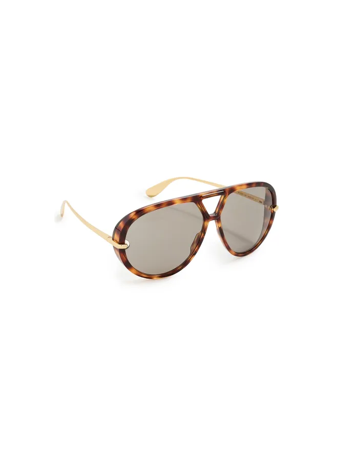 Bottega Veneta Bottega Veneta ドロップサングラス Havana-Gold-Brownの商品画像