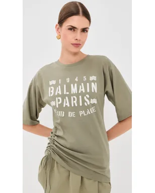 Balmain クラブ45 ジャージーTシャツ Sauge/Beige Clair - サムネイル2