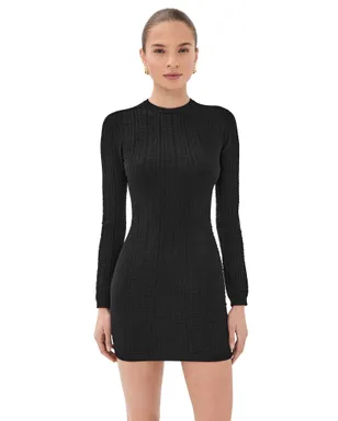 Balmain モノグラム ボディコン ニット ミニドレス ブラック - サムネイル1