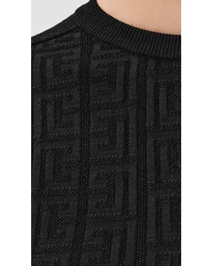Balmain モノグラム ボディコン ニット ミニドレス ブラック - サムネイル6