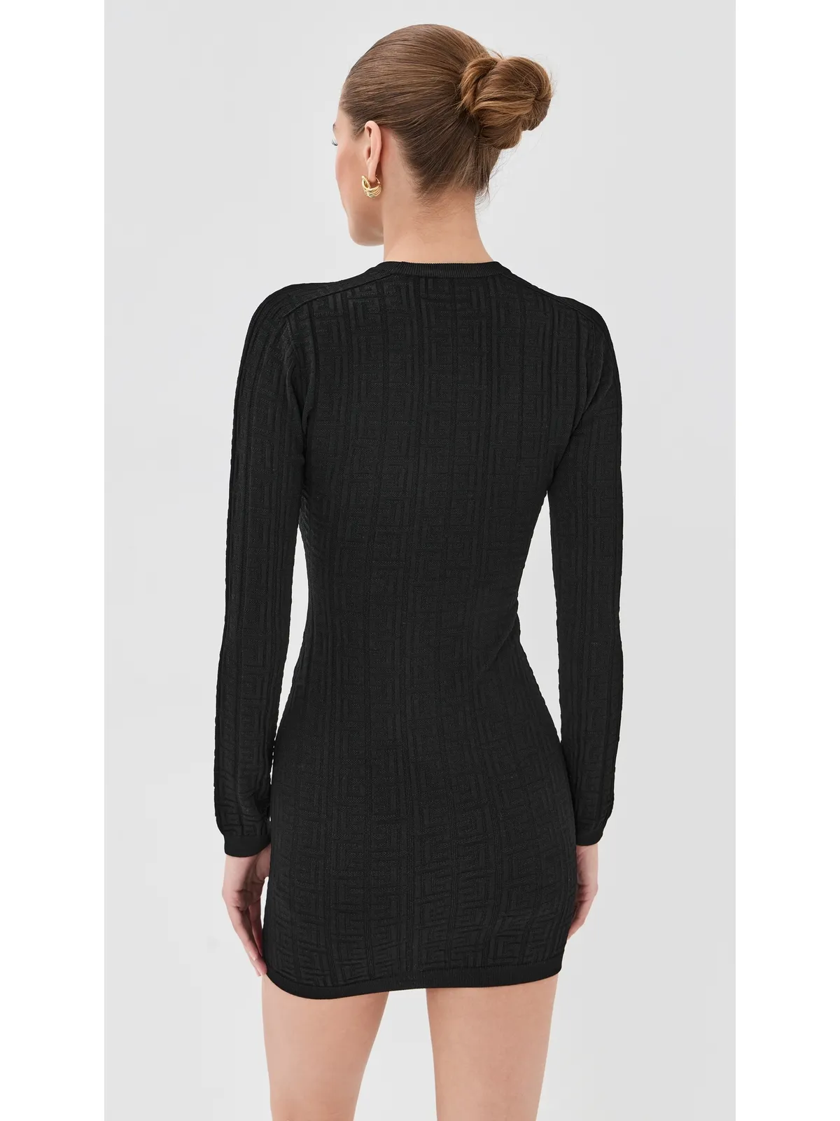 Balmain モノグラム ボディコン ニット ミニドレス ブラック - 画像3