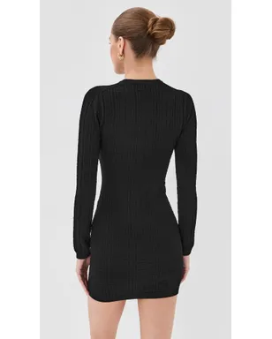 Balmain モノグラム ボディコン ニット ミニドレス ブラック - サムネイル3