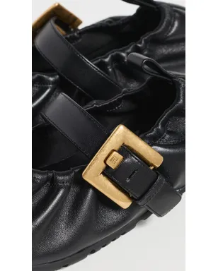 Balmain レーサー45 バレリーナフラット 0PA ブラック - サムネイル5