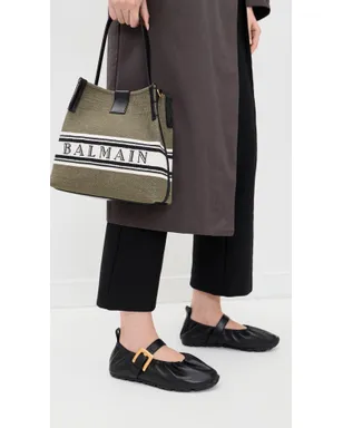 Balmain レーサー45 バレリーナフラット 0PA ブラック - サムネイル3