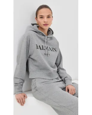 Balmain ビンテージ プリント フーディ グレー/ブラック - サムネイル2
