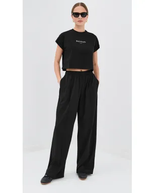 Balmain ヴィンテージ プリント クロップTシャツ ブラック/ホワイト サイズM - サムネイル5