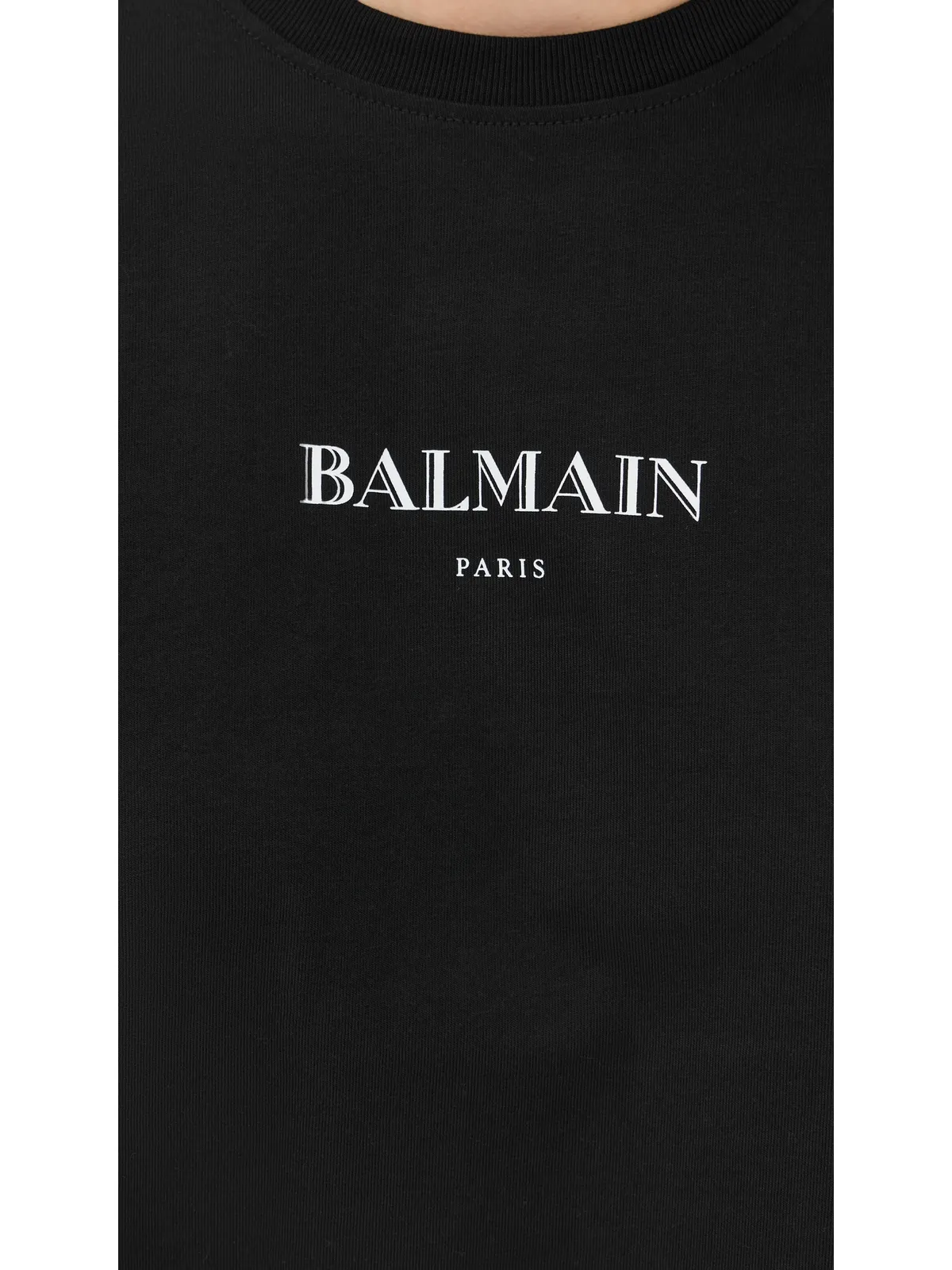 Balmain ヴィンテージ プリント クロップTシャツ ブラック/ホワイト サイズM - 画像6