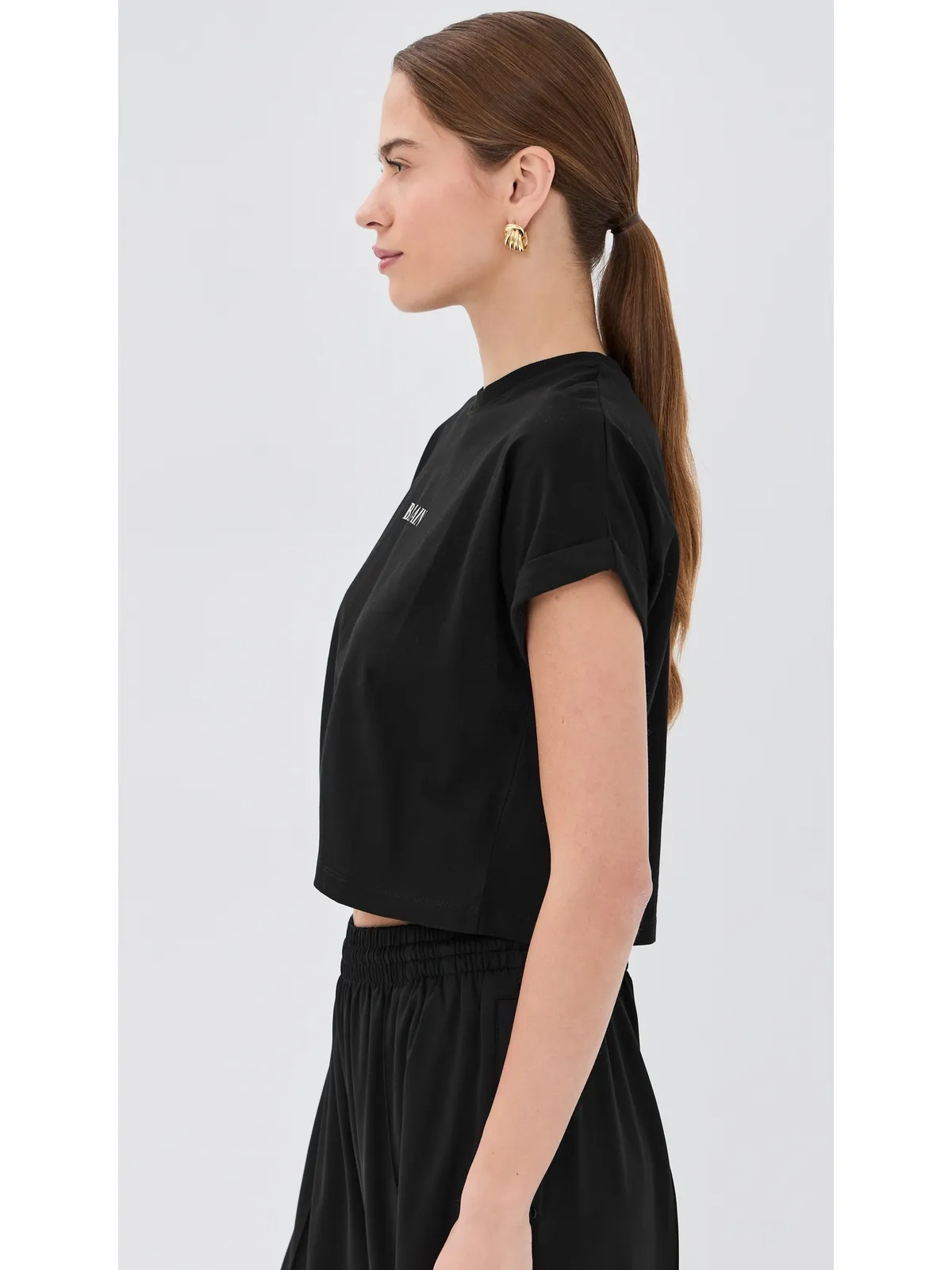 Balmain ヴィンテージ プリント クロップTシャツ ブラック/ホワイト サイズM - 画像4