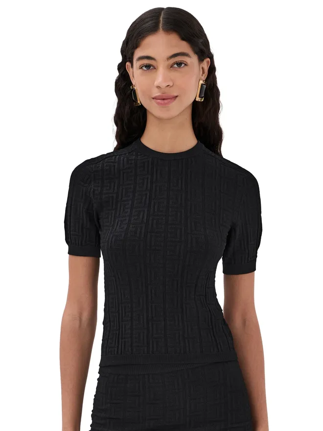 BALMAIN Balmain ノワール モノグラムニットトップの商品画像
