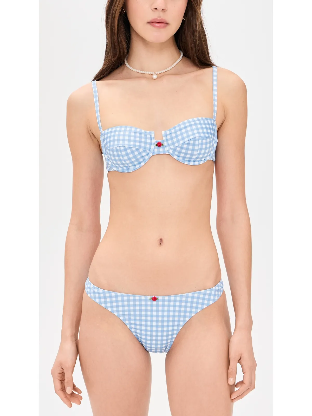 Bananhot Esme Bikini Top Light Blue Gingham - 画像5