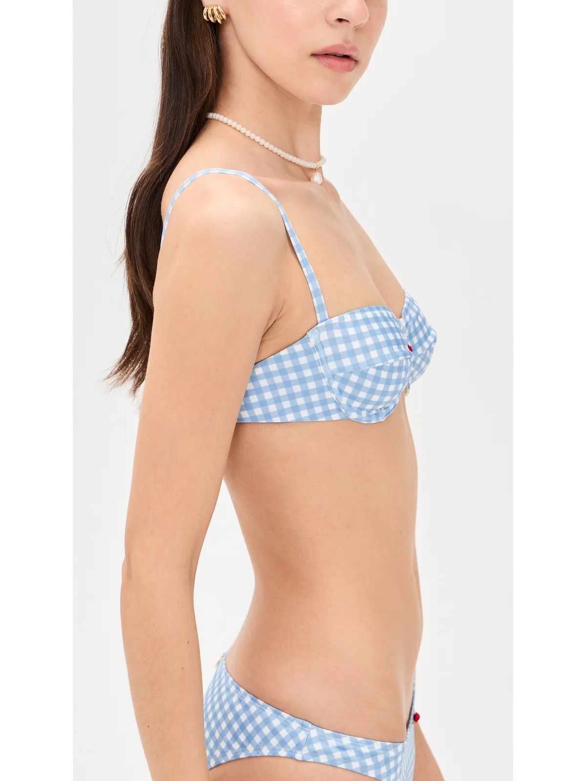 Bananhot Esme Bikini Top Light Blue Gingham - 画像4