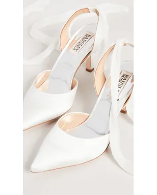 Badgley Mischka Blaze Pumps（ホワイトサテン） - サムネイル5